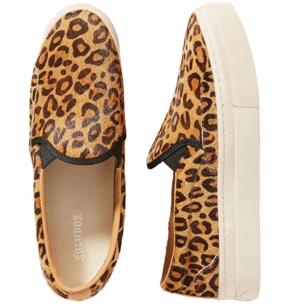 New in Box Soludos Bondi Slip-On Leopard Sneakers